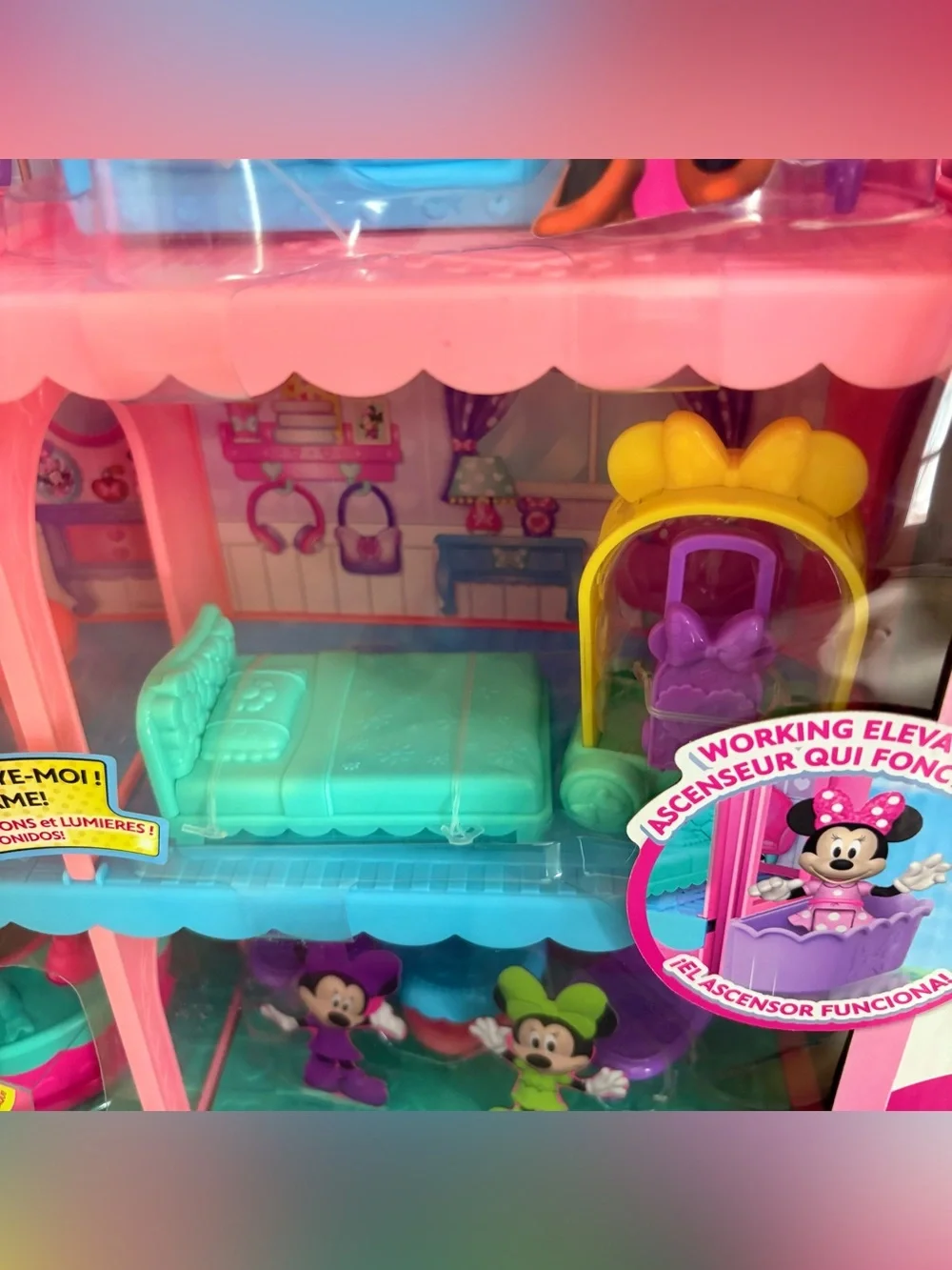 Disney JR Minnie Mouse Bow-Tel Hotel Playset with 4 Floors & 7 Rooms *NEW*